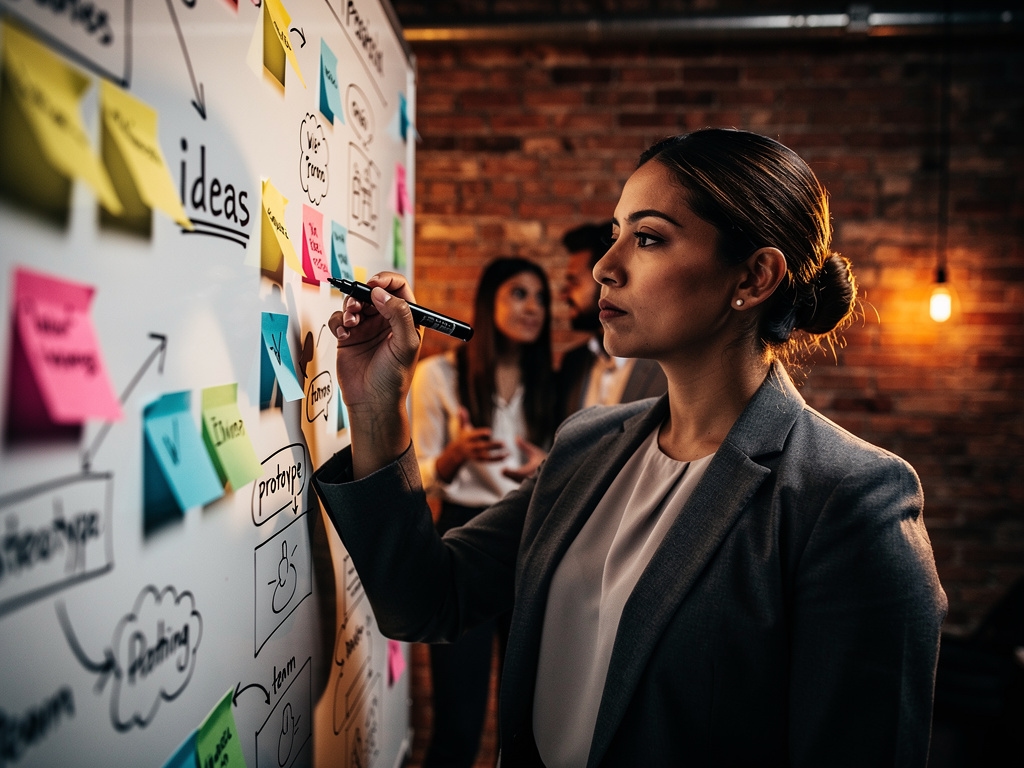 Tablero de ideas en sesión de innovación del equipo