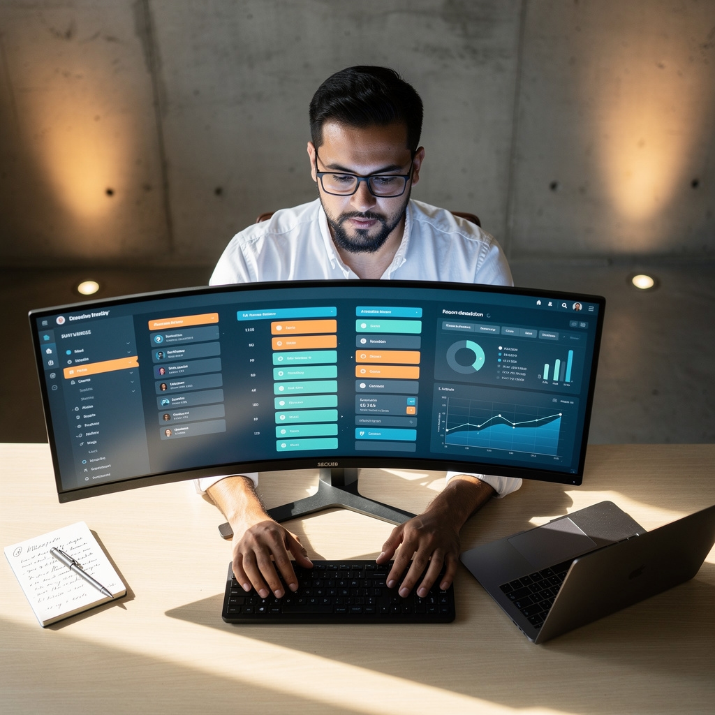 Dashboard de seguimiento de proyectos en pantalla de computadora